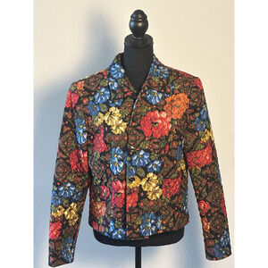 Maggie London Women’s Maggie London Quilted Crop Jacket Size 10 Silk Jacket